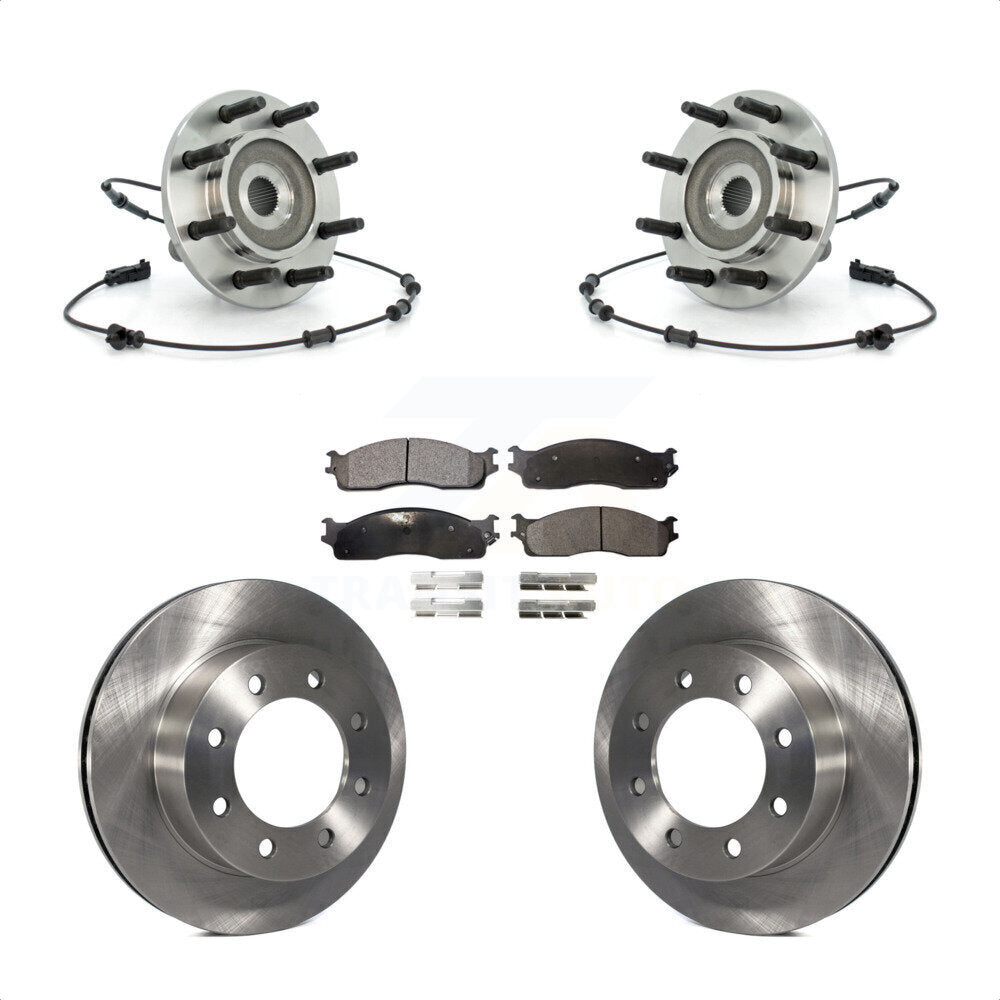 Hub Bearing Assembly Disc Brake Rotor Pad Front Kit For Dodge Ram 1500 3500 2500