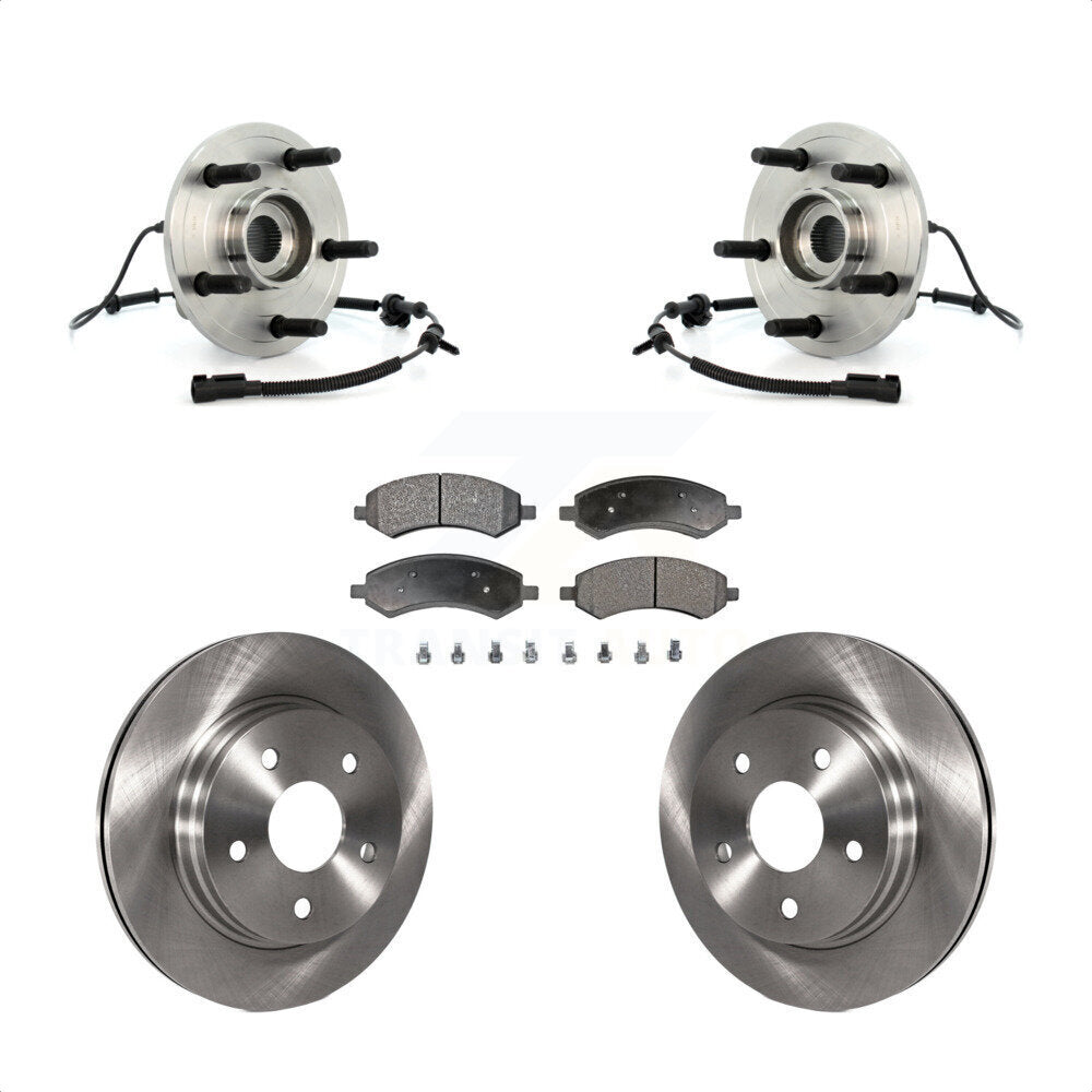 Hub Bearing Assembly Disc Brake Rotors And Pads Front Kit For Dodge Ram 1500