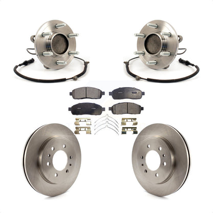 Hub Bearing Assembly Disc Brake Rotor And Pads Front Kit For 2009 Ford F-150 RWD