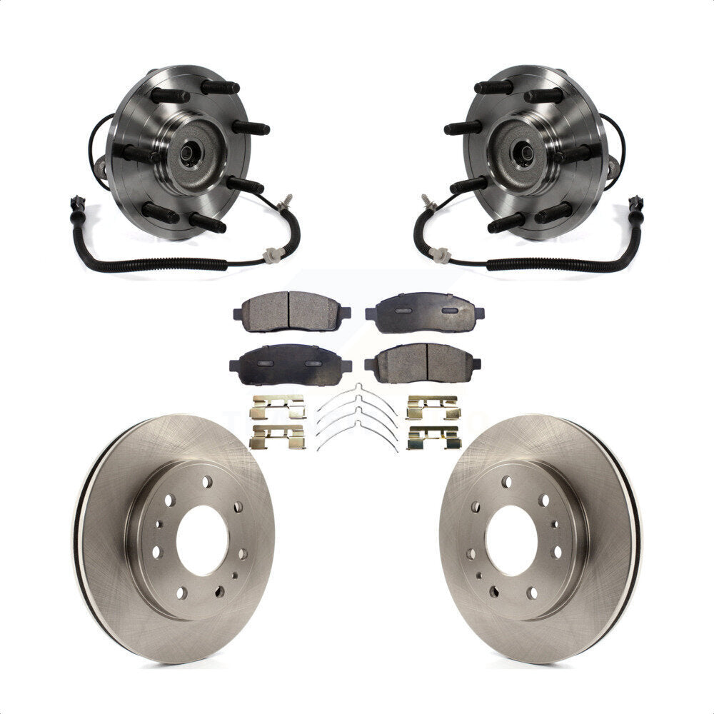 Hub Bearing Assembly Disc Brake Rotor Pads Front Kit For 2009 Ford F-150 RWD/4WD