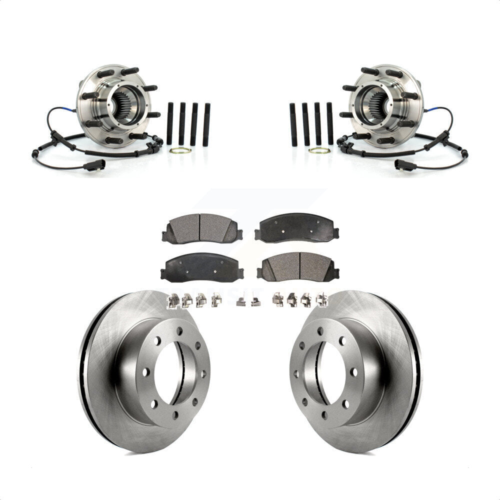 Hub Bearing Brake Rotor & Pad Front Kit For 2011 Ford F-350 Super Duty F-250 4WD