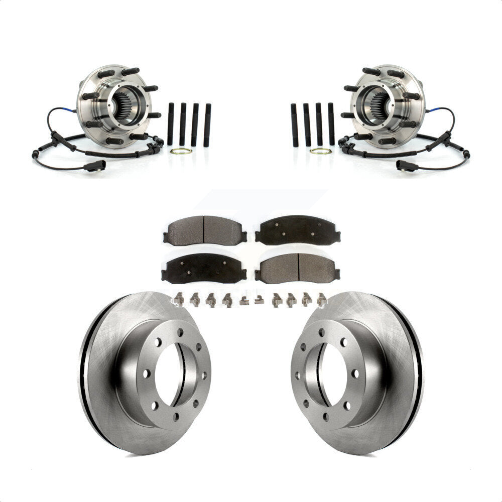 Hub Bearing Brake Rotor & Pad Front Kit For 2012 Ford F-350 Super Duty F-250 4WD