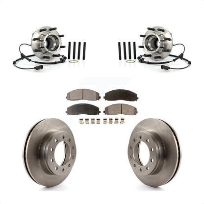 Hub Bearing Disc Brake Rotor & Pads Front Kit For 2013 Ford F-250 Super Duty 4WD