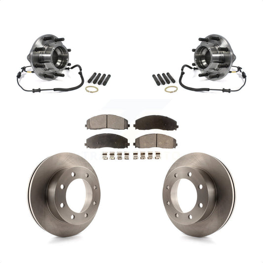 Hub Bearing Disc Brake Rotor & Pads Front Kit For 2013 Ford F-350 Super Duty 4WD