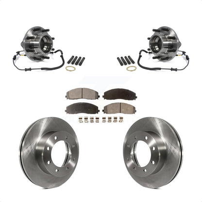 Hub Bearing Disc Brake Rotor & Pads Front Kit For 2014 Ford F-350 Super Duty 4WD