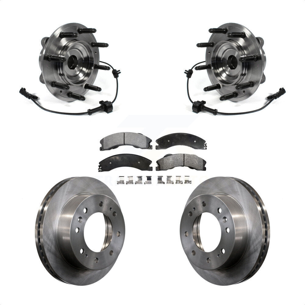 Hub Bearing Brake Rotor Pad Front Kit For GMC Chevrolet Sierra 2500 HD Silverado