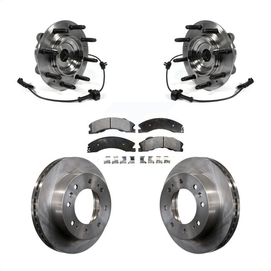 Hub Bearing Brake Rotor Pad Front Kit For GMC Chevrolet Sierra 2500 HD Silverado