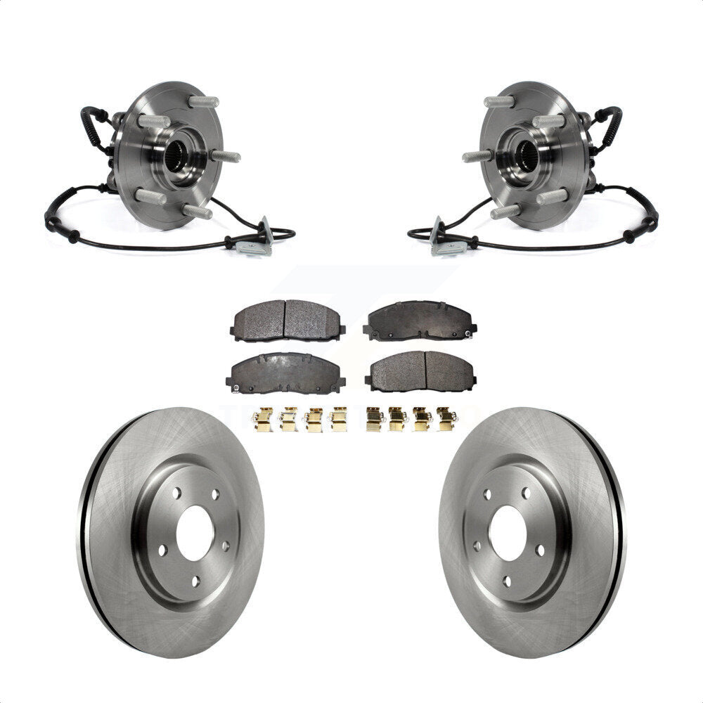 Hub Bearing Brake Rotor & Pads Front Kit For Dodge Grand Caravan Chrysler Town