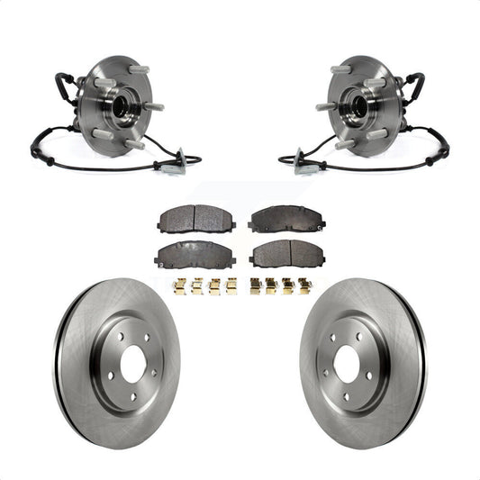 Hub Bearing Brake Rotor & Pads Front Kit For Dodge Grand Caravan Chrysler Town