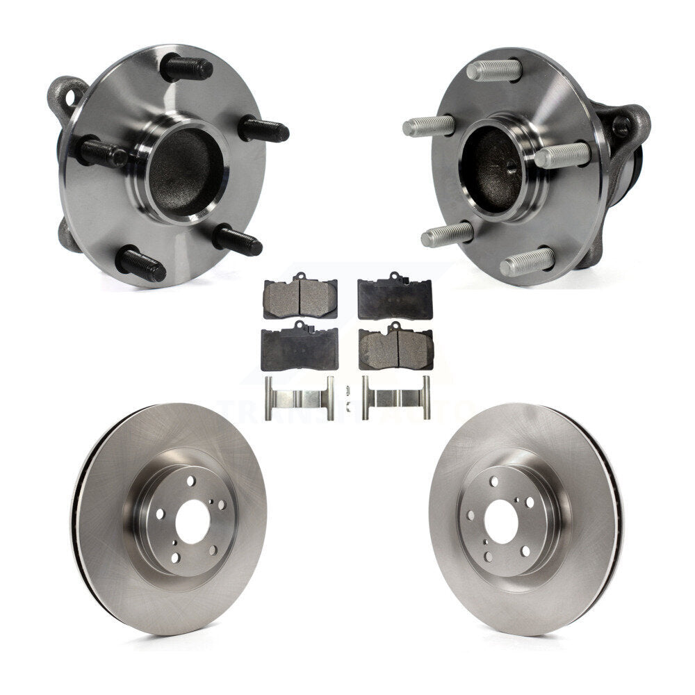 Hub Bearing Brake Rotor & Pad Front Kit (5Pc) For Lexus IS350 GS350 GS450h GS460