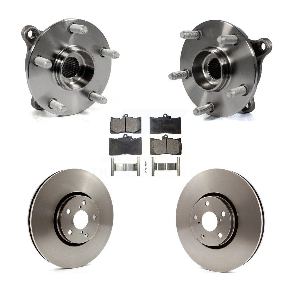Hub Bearing Assembly Disc Brake Rotor Pads Front Kit (5Pc) For Lexus IS300 IS350