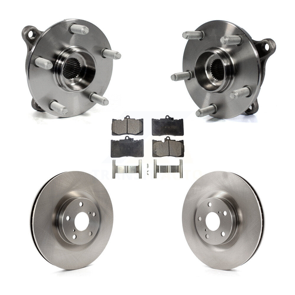 Hub Bearing Brake Rotor & Pads Front Kit (5Pc) For Lexus IS300 IS350 GS350 RC350