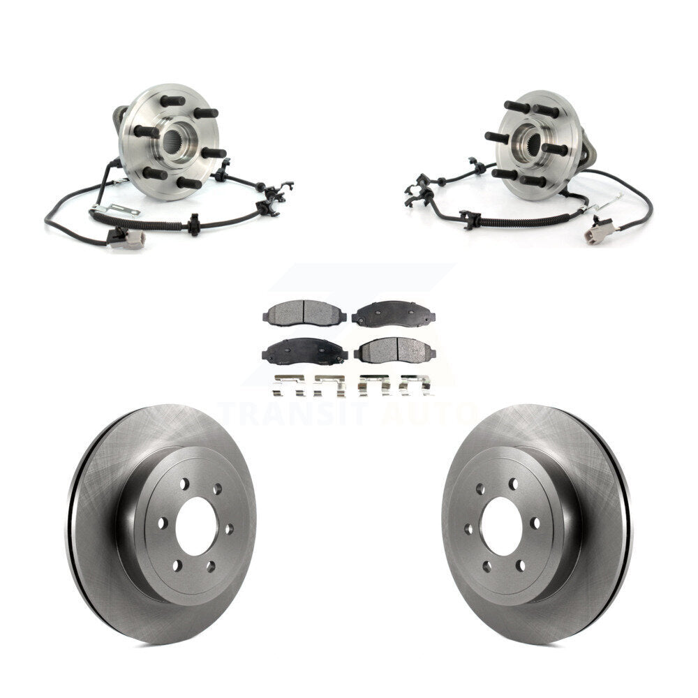 Hub Bearing Disc Brake Rotor Pad Front Kit For Dodge Dakota 4WD with 4-Wheel ABS