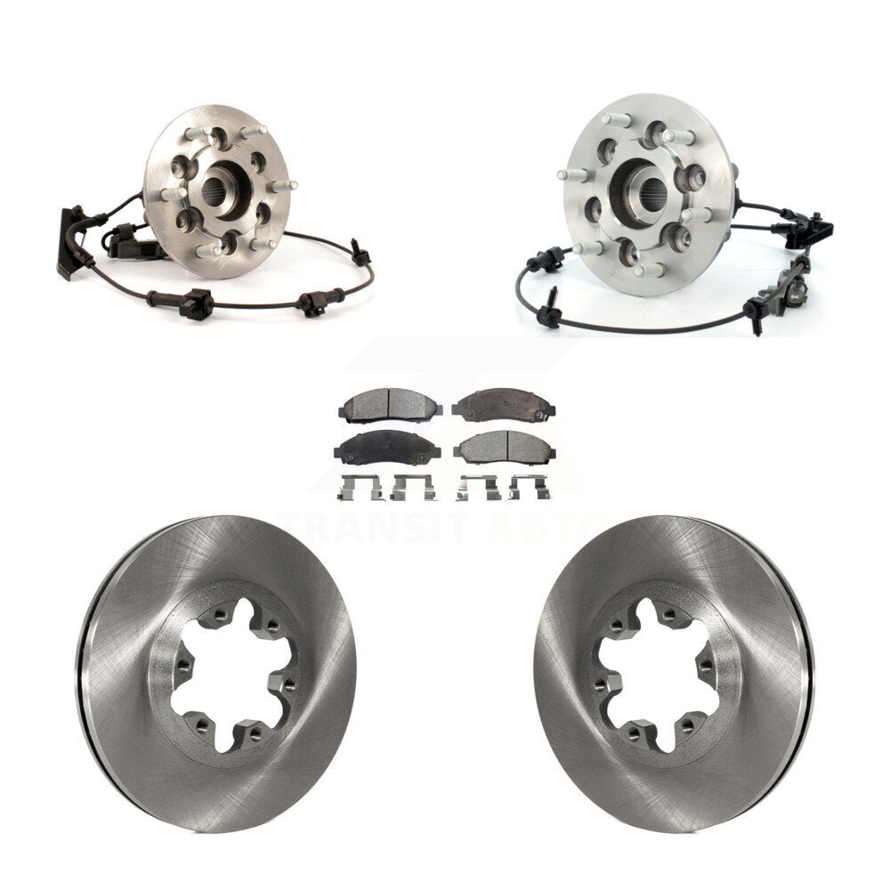 Hub Bearing Brake Rotor & Pads Front Kit For Chevrolet Colorado GMC Canyon Isuzu