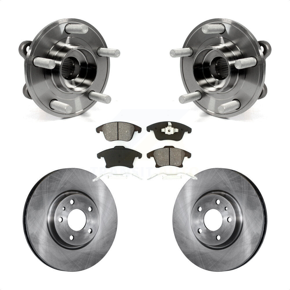 Hub Bearing Assembly Disc Brake Rotor Pads Front Kit For Ford Fusion Lincoln MKZ