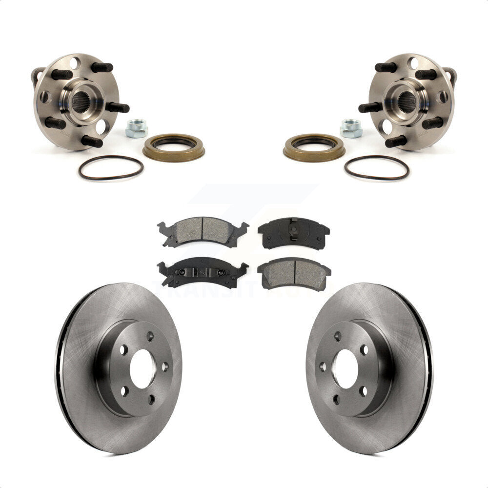 Hub Bearing Brake Rotor Pads Front Kit For Chevrolet Cavalier Pontiac Sunfire Am