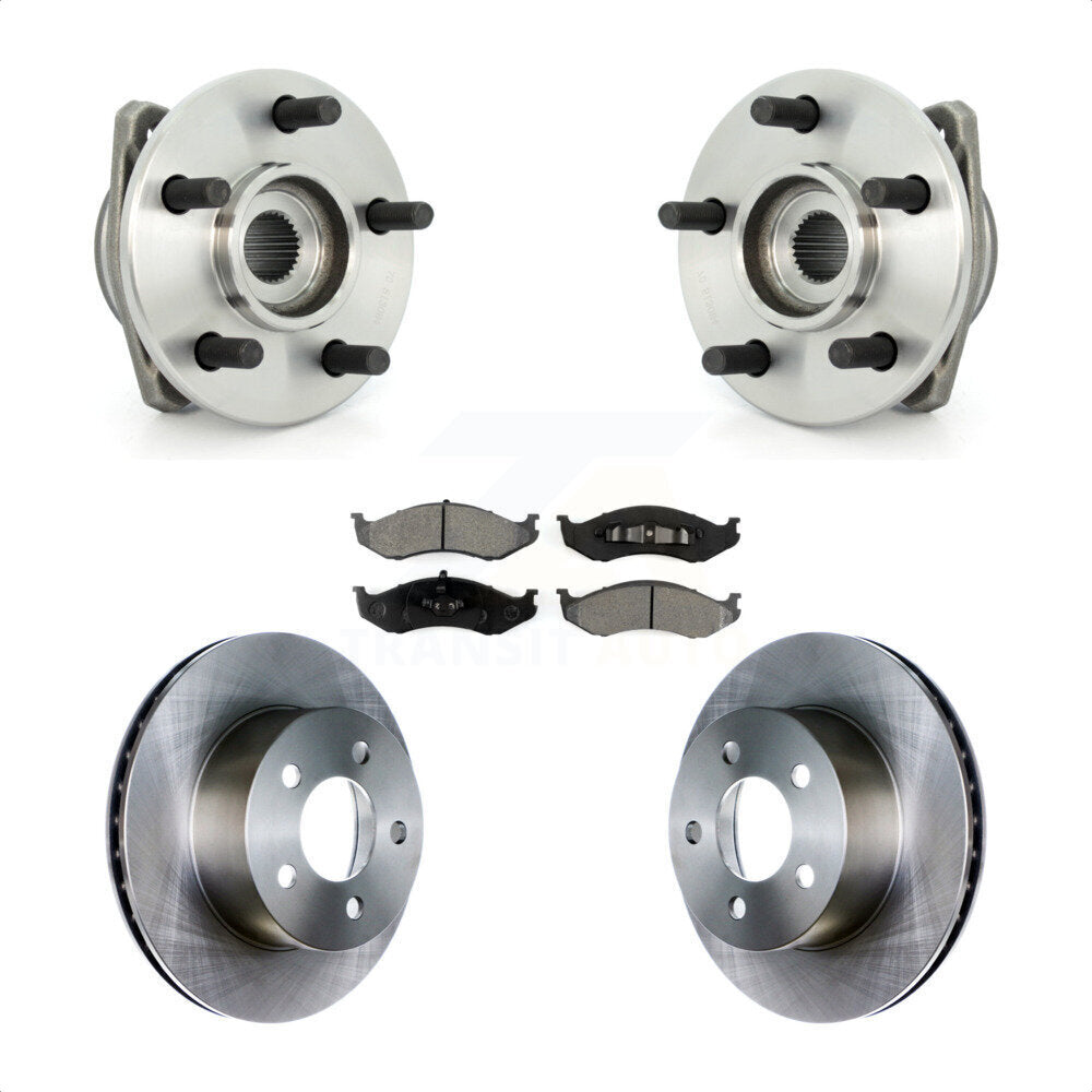 Hub Bearing Brake Rotor Pads Front Kit For Jeep Wrangler Cherokee Grand Comanche