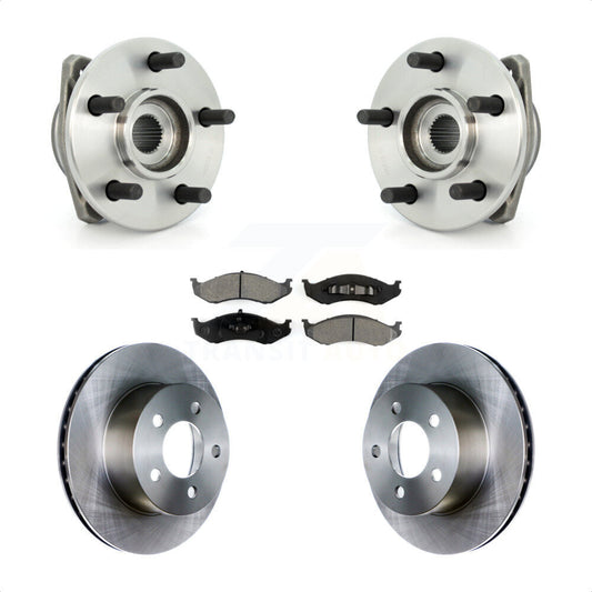 Hub Bearing Brake Rotor Pads Front Kit For Jeep Wrangler Cherokee Grand Comanche