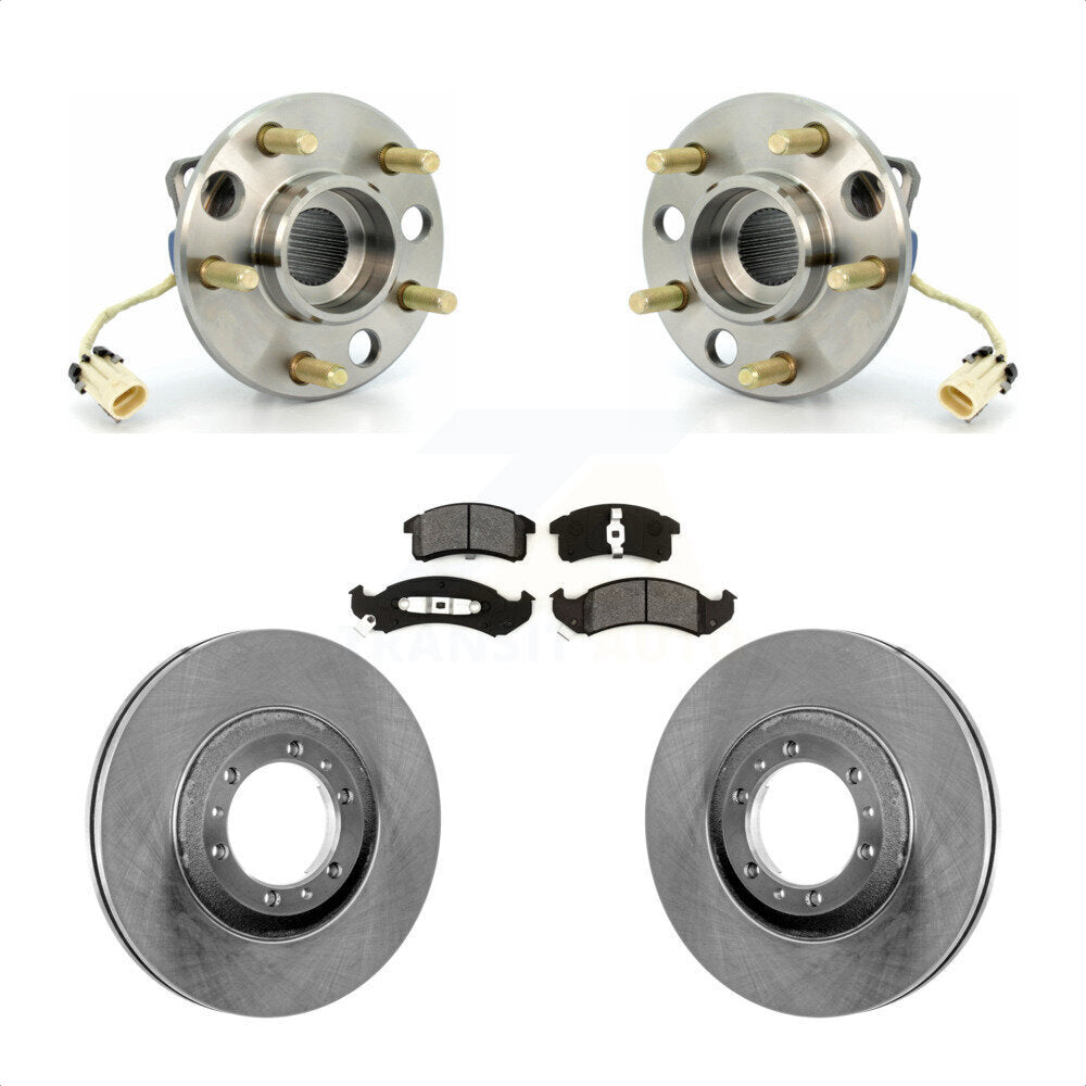 Hub Bearing Brake Rotor & Pad Front Kit For Buick LeSabre Oldsmobile Cadillac 88