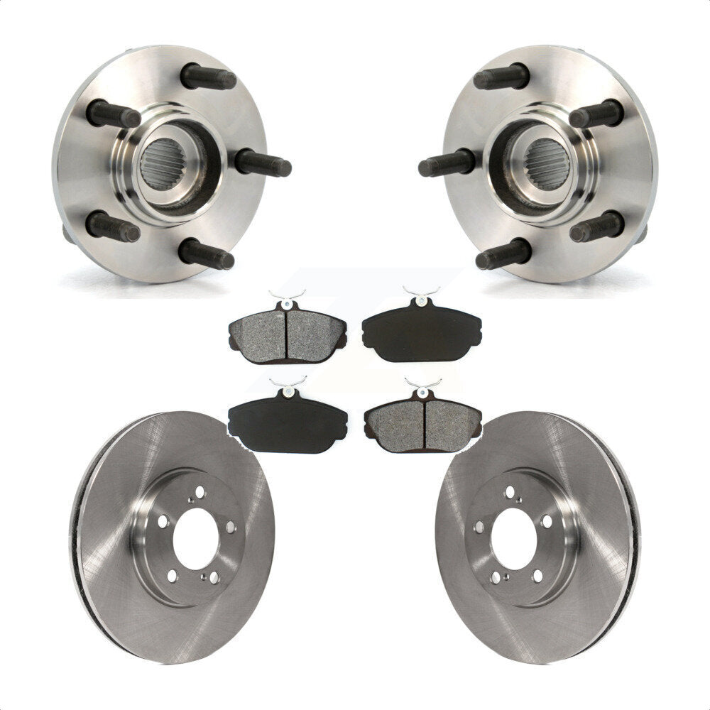 Hub Bearing Assembly Disc Brake Rotors And Pads Front Kit For Ford Taurus