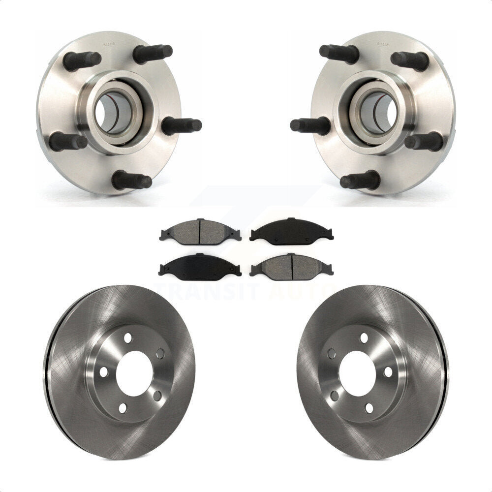 Hub Bearing Assembly Disc Brake Rotors And Pads Front Kit For Ford Mustang