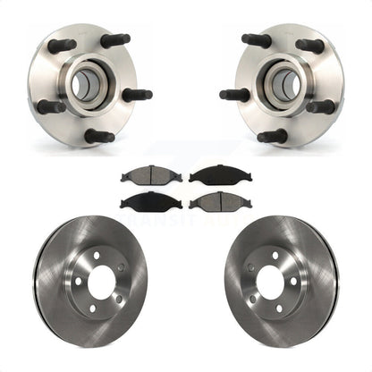 Hub Bearing Assembly Disc Brake Rotors And Pads Front Kit For Ford Mustang