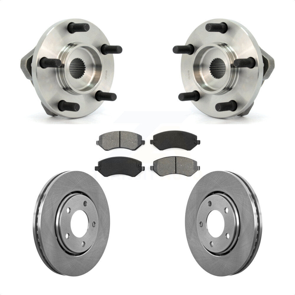 Hub Bearing Brake Rotor & Pads Front Kit For Dodge Caravan Grand Chrysler Town