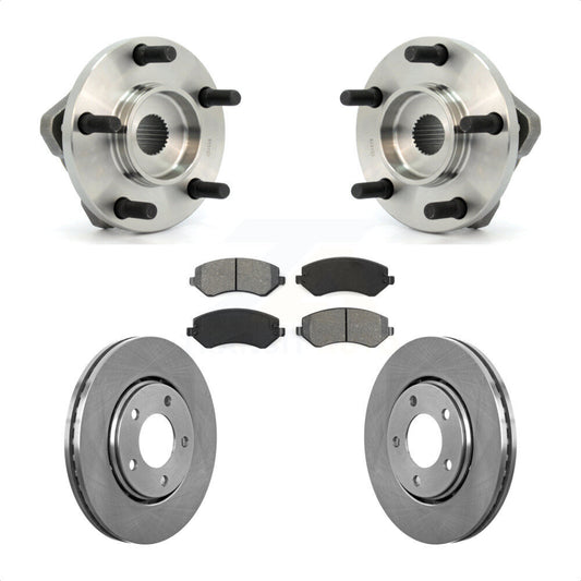 Hub Bearing Brake Rotor & Pads Front Kit For Dodge Caravan Grand Chrysler Town