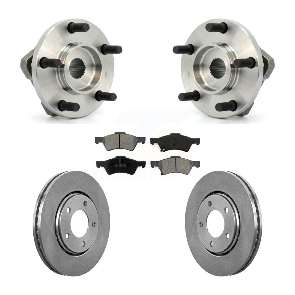 Hub Bearing Disc Brake Rotor & Pads Front Kit For Dodge Caravan Chrysler Voyager