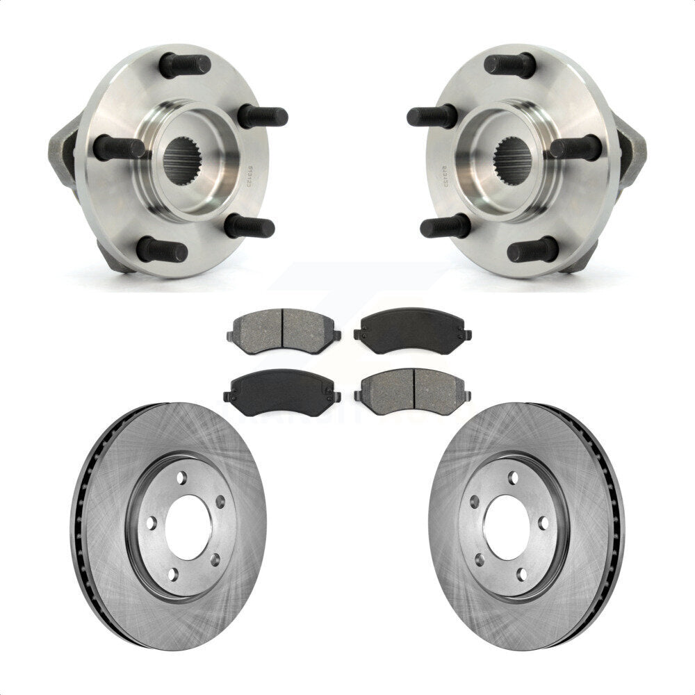 Hub Bearing Brake Rotor & Pad Front Kit For Dodge Grand Caravan Chrysler Voyager