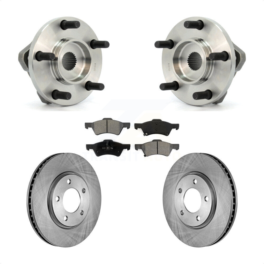 Hub Bearing Brake Rotor & Pads Front Kit For Dodge Grand Caravan Chrysler Town