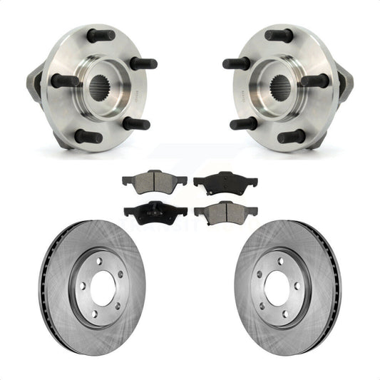 Hub Bearing Brake Rotor & Pads Front Kit For Dodge Grand Caravan Chrysler Town