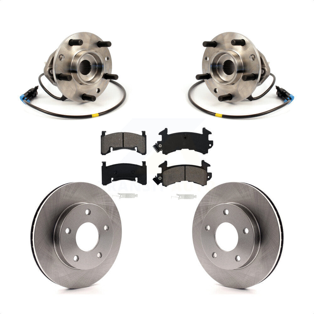 Hub Bearing Disc Brake Rotor Pad Front Kit For 1997 Chevrolet S10 GMC Sonoma 4WD