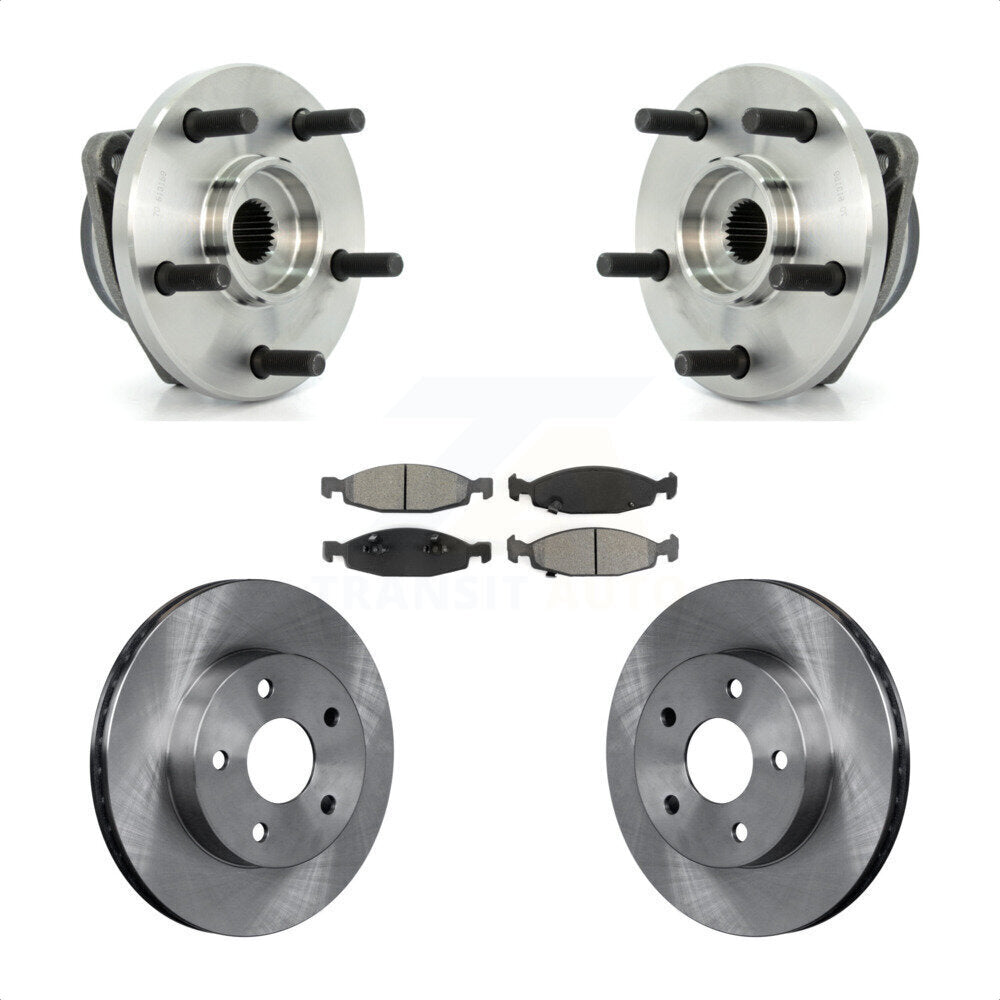 Hub Bearing Assembly Disc Brake Rotor And Pads Front Kit For Jeep Grand Cherokee
