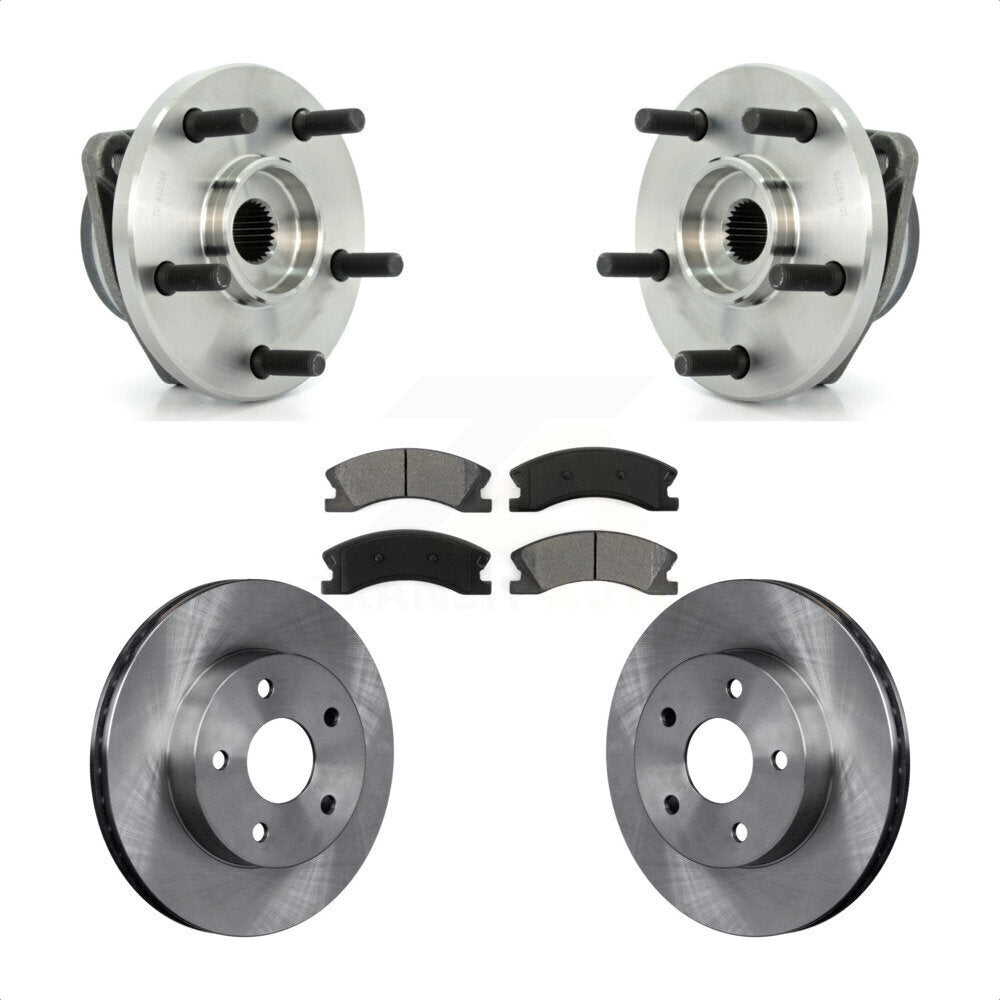 Hub Bearing Assembly Disc Brake Rotor And Pads Front Kit For Jeep Grand Cherokee