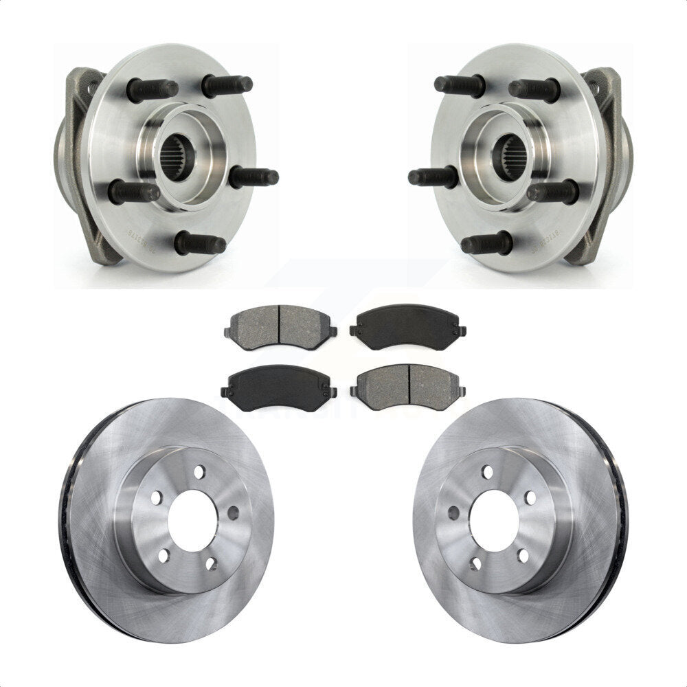 Hub Bearing Disc Brake Rotor & Pads Front Kit For 2002-2005 Jeep Liberty Non-ABS