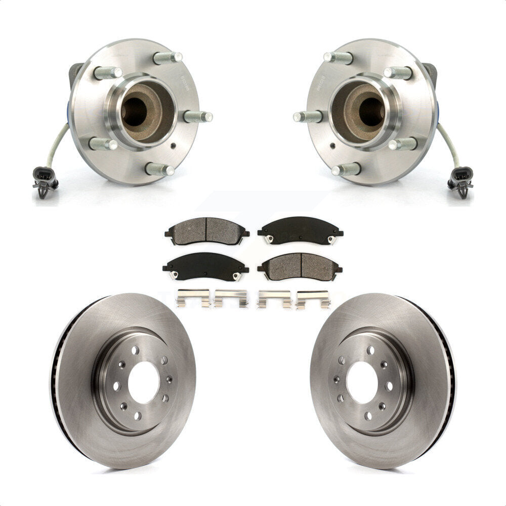 Hub Bearing Assembly Brake Rotor & Pad Front Kit For 2006-2007 Cadillac CTS Base