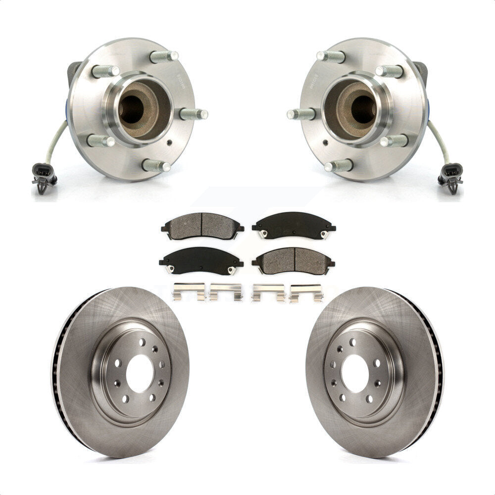 Hub Bearing Assembly Brake Rotor & Pad Front Kit For 2006-2007 Cadillac CTS Base