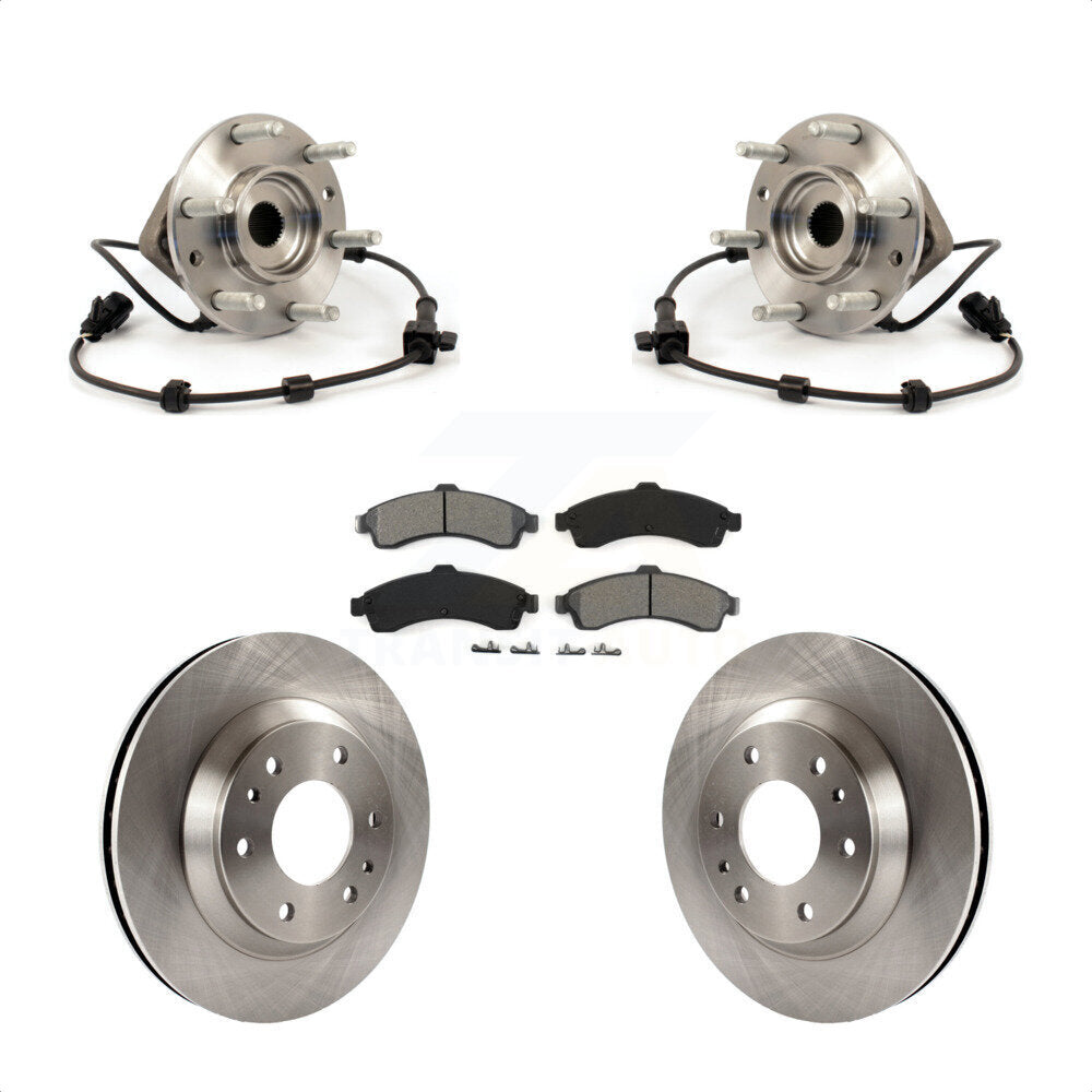 Hub Bearing Brake Rotor Pads Front Kit For GMC Envoy Chevrolet Trailblazer Buick