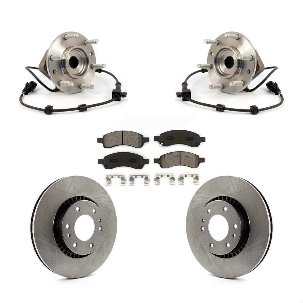 Hub Bearing Brake Rotor Pad Front Kit For Chevrolet Trailblazer GMC Envoy XL EXT