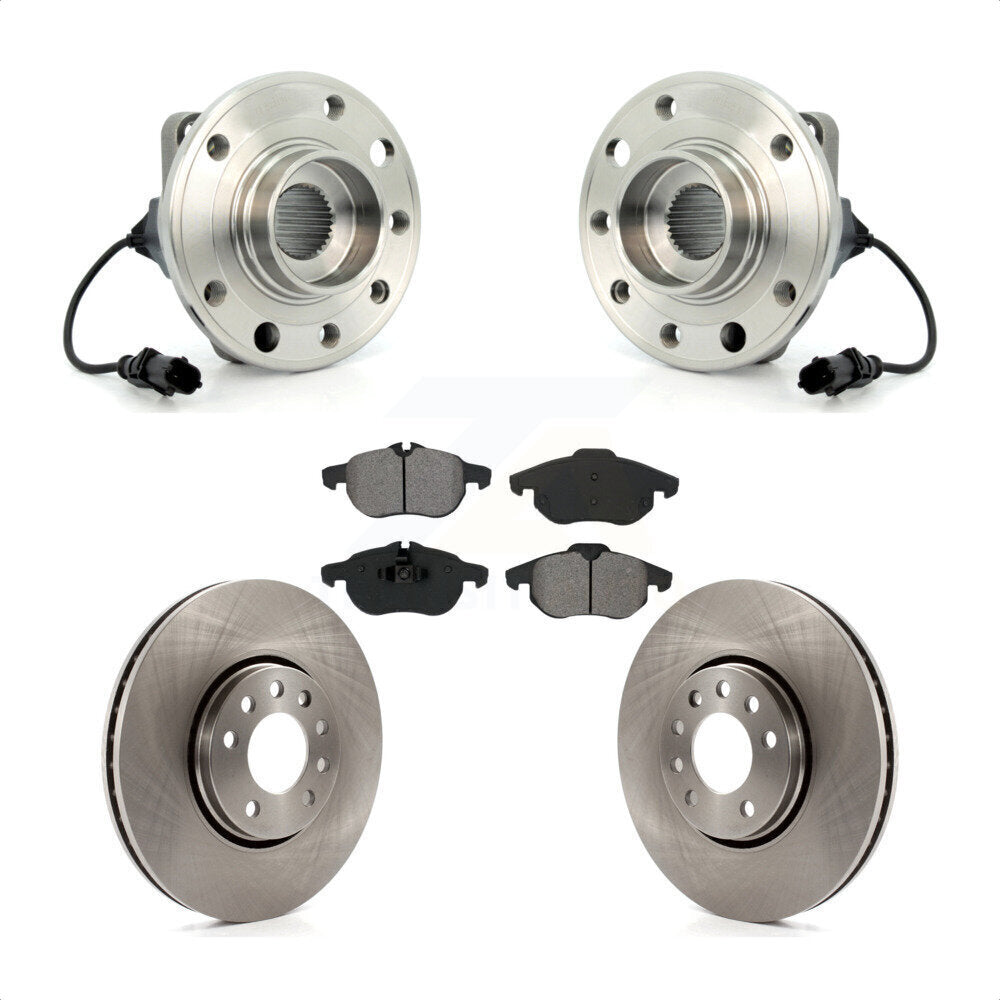 Hub Bearing Assembly Disc Brake Rotors And Pads Front Kit For Saab 9-3