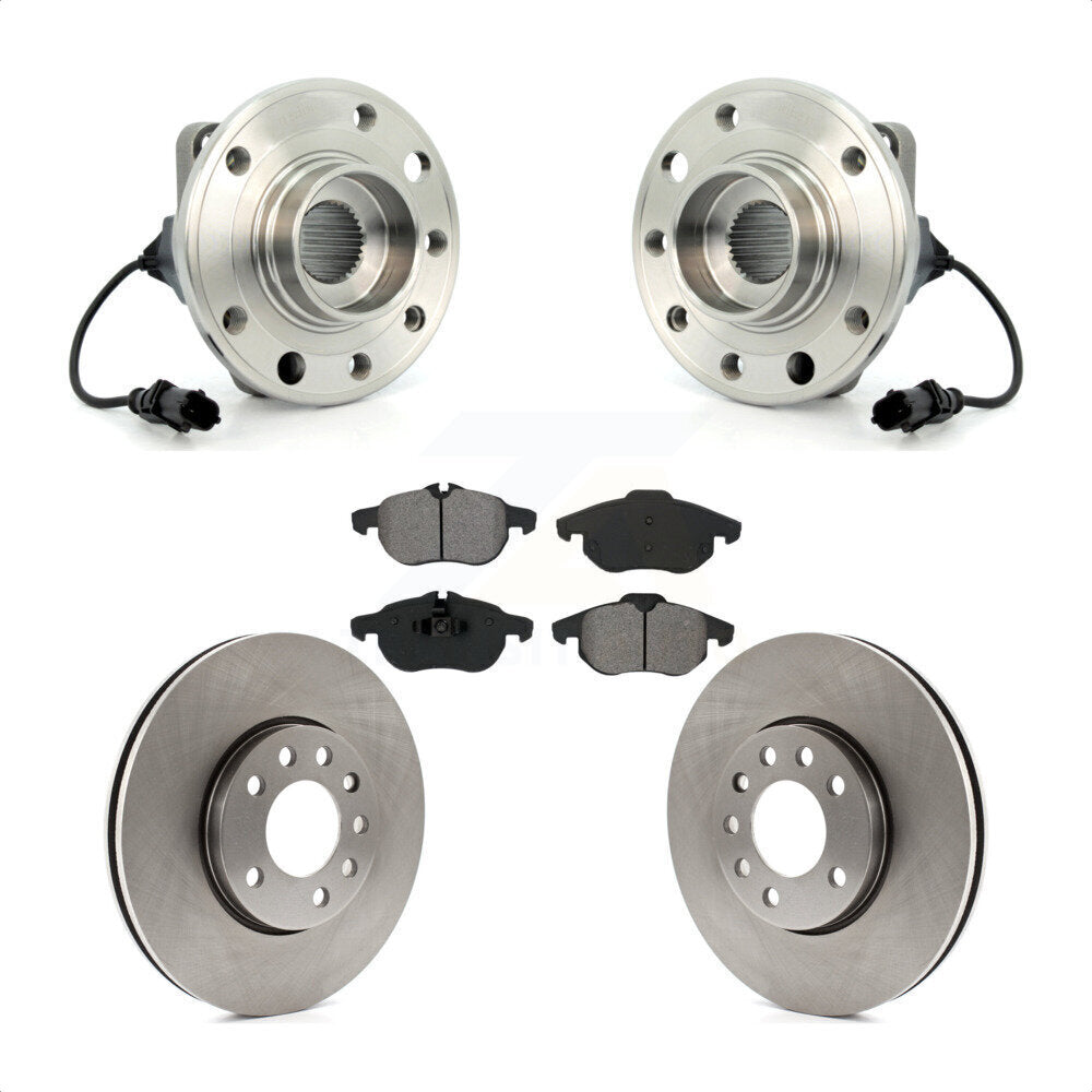Hub Bearing Assembly Disc Brake Rotors And Pads Front Kit For Saab 9-3