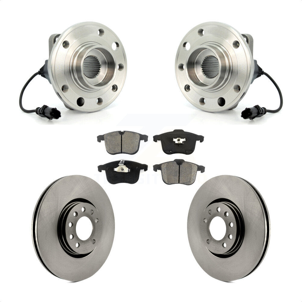 Hub Bearing Assembly Disc Brake Rotors And Pads Front Kit For Saab 9-3