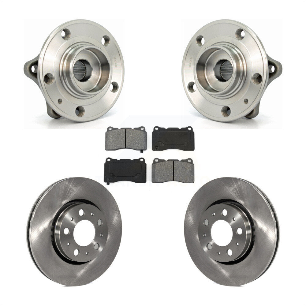 Hub Bearing Assembly Disc Brake Rotor & Pads Front Kit For 2005-2007 Volvo V70 R
