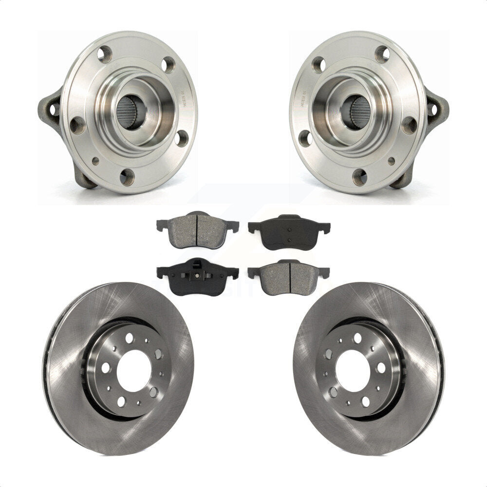 Hub Bearing Assembly Disc Brake Rotor & Pad Front Kit For Volvo S60 XC70 V70 S80