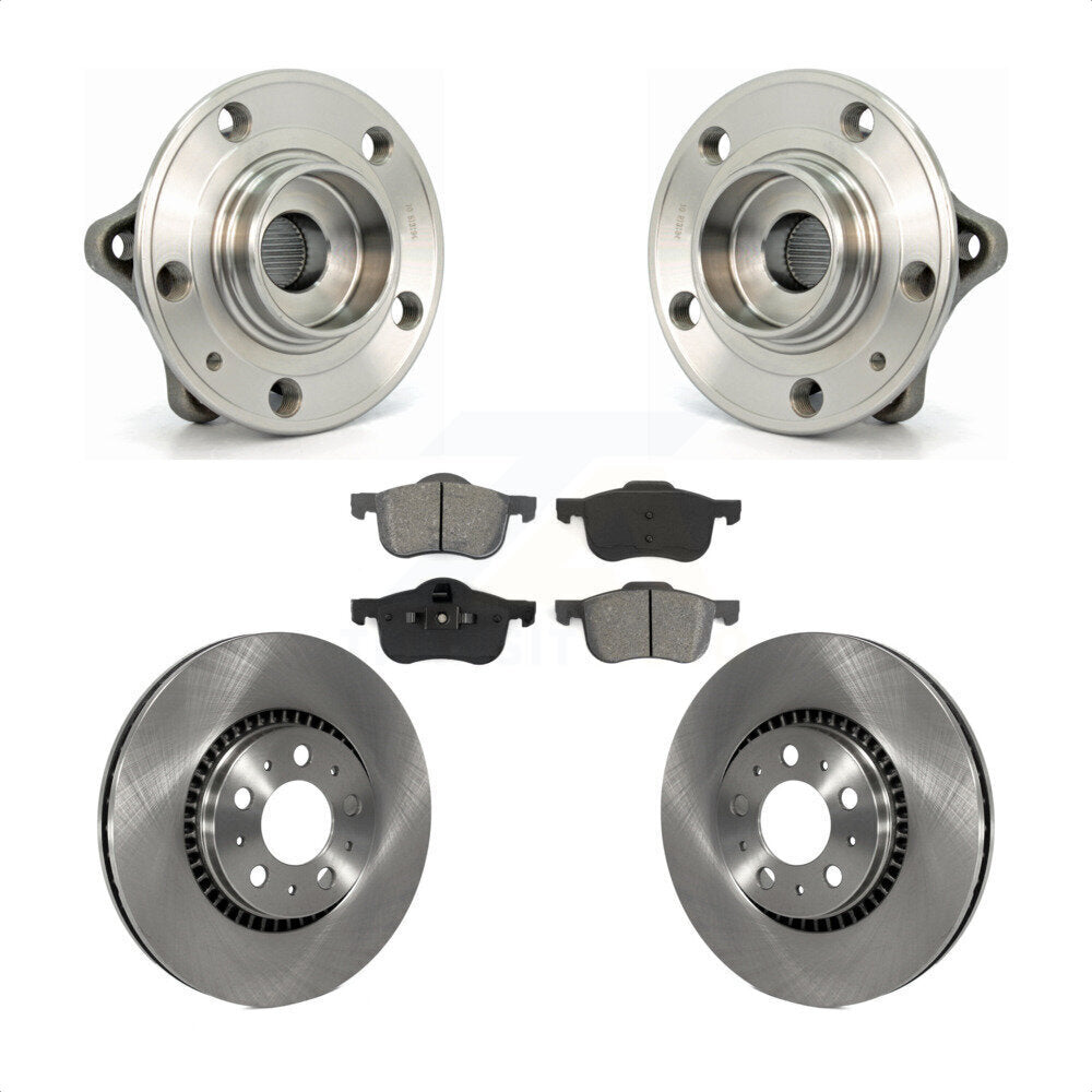 Hub Bearing Assembly Disc Brake Rotor & Pad Front Kit For Volvo S60 XC70 V70 S80