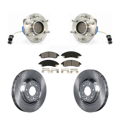 Hub Bearing Assembly Brake Rotor & Pads Front Kit For 2004-2009 Cadillac SRX RWD
