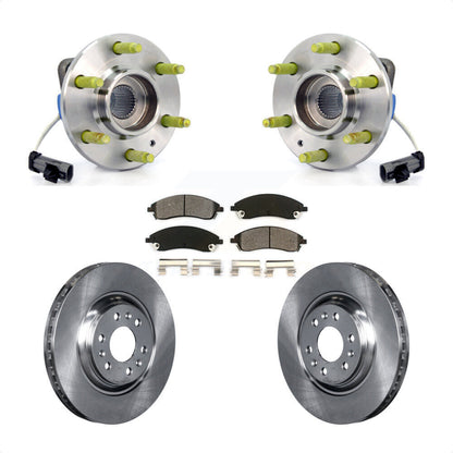 Hub Bearing Assembly Brake Rotor & Pads Front Kit For 2004-2009 Cadillac SRX AWD