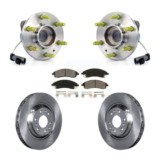 Hub Bearing Assembly Brake Rotor & Pads Front Kit For 2004-2009 Cadillac SRX AWD