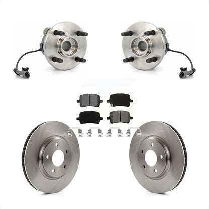 Hub Bearing Brake Rotor Pad Front Kit For 2004-2007 Saturn Ion With 4 Lug Wheels